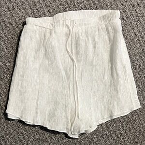 SABO SKIRT ruched high rise Women's White Drawstring Shorts